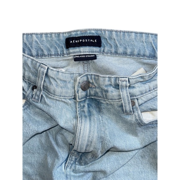 Aeropostale Relaxed Straight Leg Mens 33X30.5 Light Wash Denim Jeans Pants Y2K - Picture 4 of 8